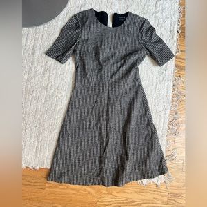 THEORY: Grey wool/cotton dress. Fully-lined with back zipper.